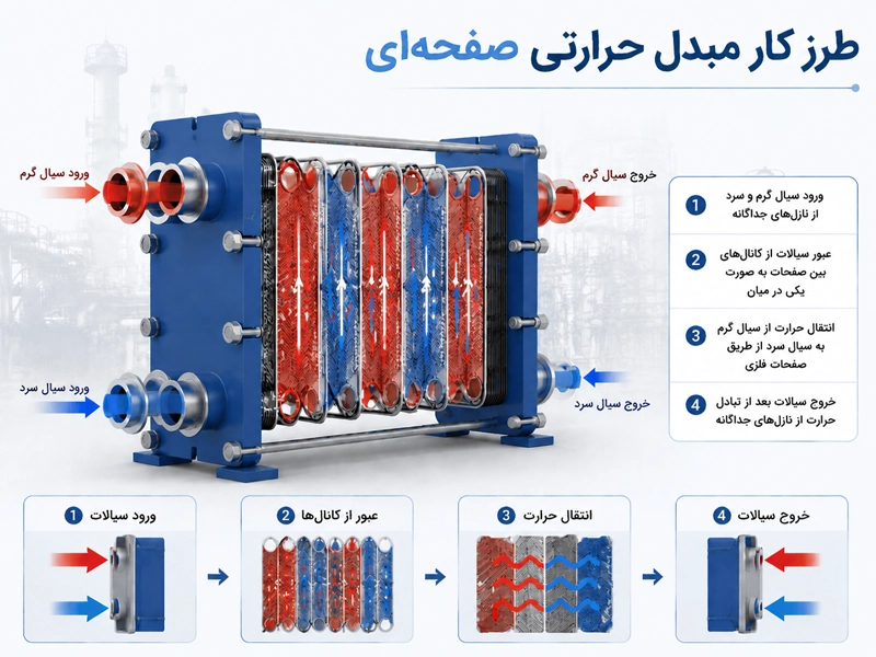 نحوه کار مبدل حرارتی صفحه ای